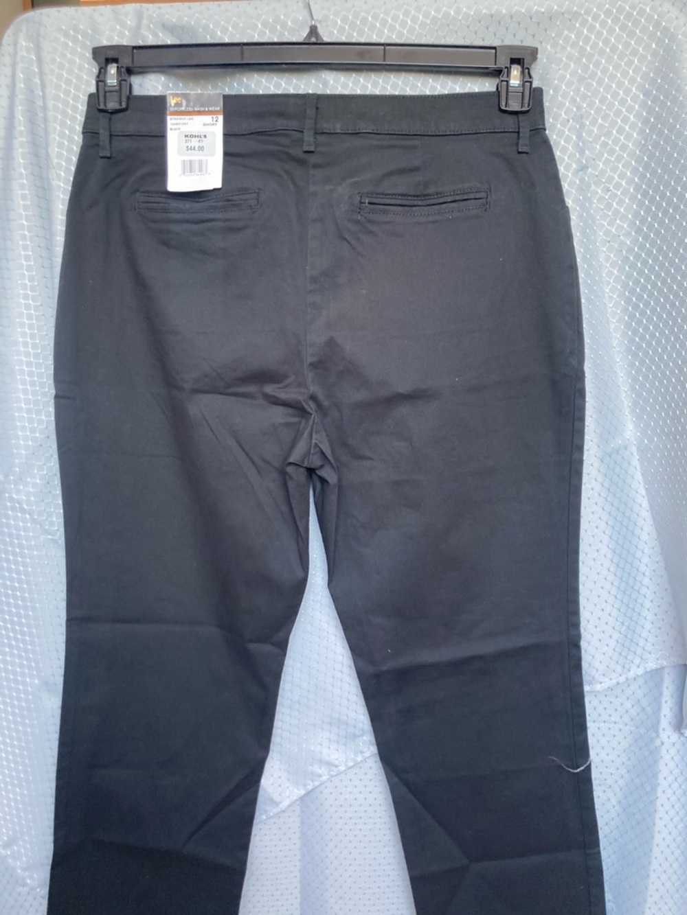 Lee midrise relaxed fit straight leg pant black effortless wash & wear 12 short - Picture 9 of 17
